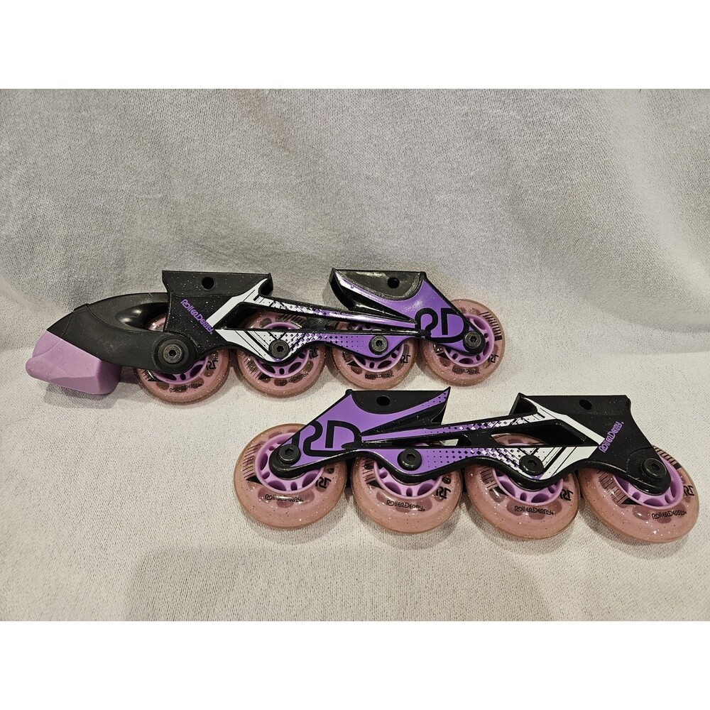 Roller Derby Inline Purple Sparkles Replacement Wheels Brackets NWOT